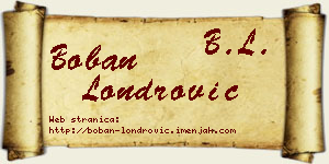 Boban Londrović vizit kartica